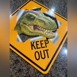 Fun dinosaur wall art. 11 x 11 in. Cut out to make a realistic look. Kids rooms